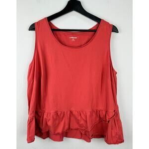 Lands End Top Womens Size 1X Red Sleeveless Casual Summer Beachy Tank Stretch